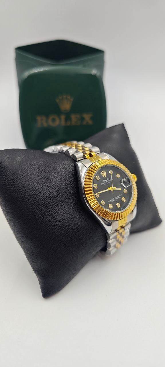 ROLEX DAYTJUST ÇİFT RENK İÇİ SİYAH BAYAN SAATİ